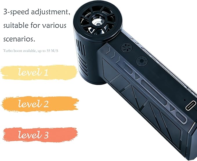 120,000RPM Cordless Air Duster with LED Light, 3-Speed Electric Air Blower & Handheld Flashlight, Rechargeable Dust Blower for PC, Keyboard, Car, Home Dark Area Cleaning