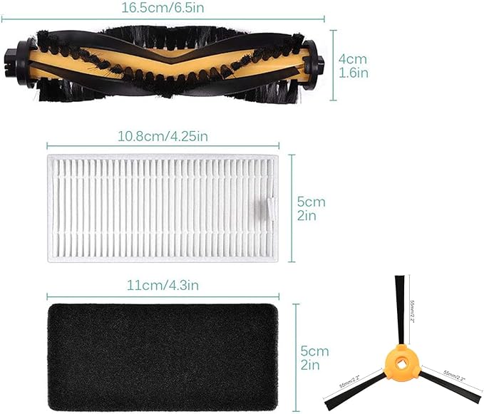 HMHAMA 2PCS Replacement Parts Main Brushes for Yeedi K600 K700 for Ecovacs Deebot N79 N79s DN622 500 N79w Robotic Vacuum Cleaner Accessories Kit