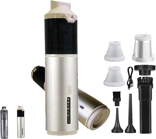 Babluble Portable Cordless Car Vacuum Cleaner Suction Power 19000Pa with Brushless Motor, Handheld Mini Vacuum Cleaner with Multiple Attachments, 3 Suction Modes,Rechargeable (Golden)