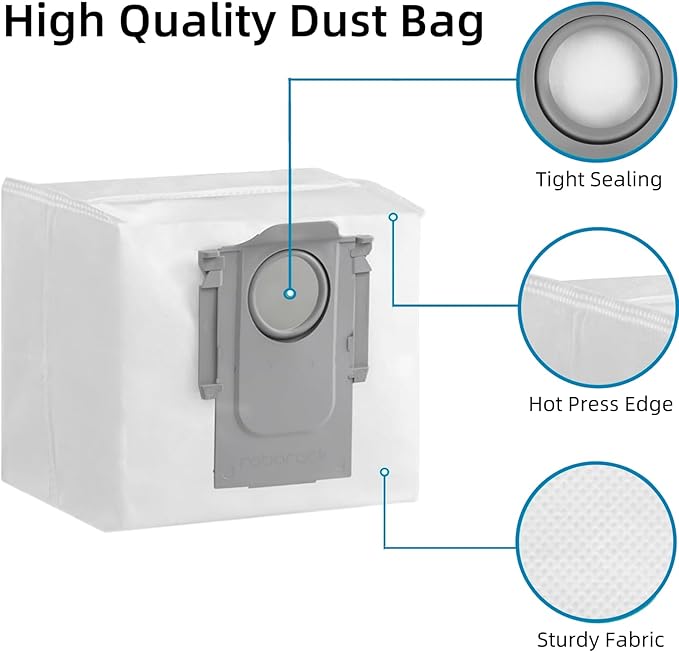 Accessories Kit for Roborock Qrevo S/Qrevo Pro Robot Vacuum Cleaner, 1 Main Brushes, 6 Dust Bags, 4 Side Brushes, 4 HEPA Filters, 4 Mop Cloths, Cleaning Tool, Attachments Replacement Parts 21pcs