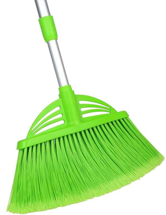 Xifando Three-Section Telescopic Aluminum Alloy Rod Long-Handled Broom for Housekeeping Garden Camping Outdoor&Indoor, 3 CPS Green
