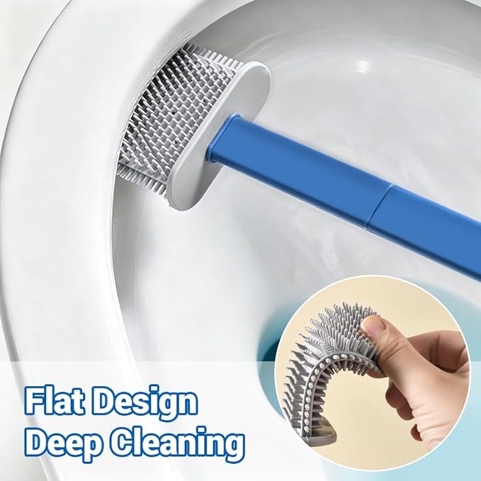 MOUMOUTEN Toilet Brush Set, Bathroom Accessories, Toilet Bowl Cleaners, Deep Cleansing Multifunctional Hanging Toilet Brush Set for Bathroom(Bule)