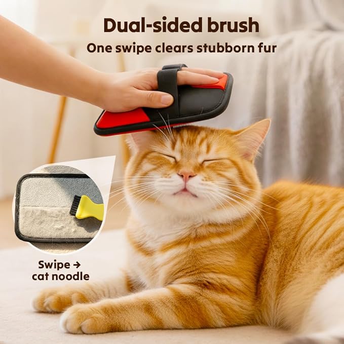 Pet Hair Removal Glove, 2026 Upgraded Electrostatic Pet Hair Remover Glove with Brush, Pet Hair Remover Pocket Storage for Pet Hair Remover Tool on Carpet, Clothing, Couch, Car Seat (Yellow, 1Pcs)