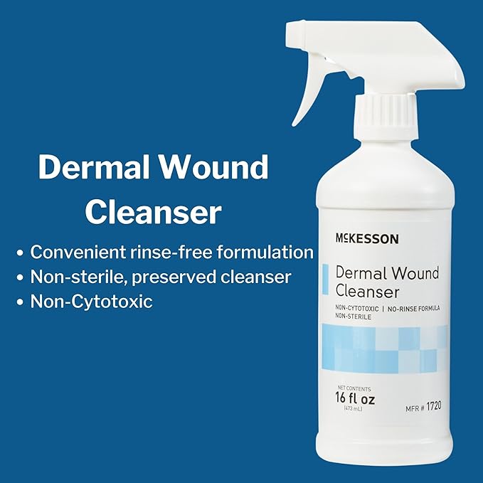 McKesson Dermal Wound Care Cleanser Spray, 16 oz [1 Count] First Aid Wash Solution for Minor Injuries, Cuts, Burns, Scrapes, Sores