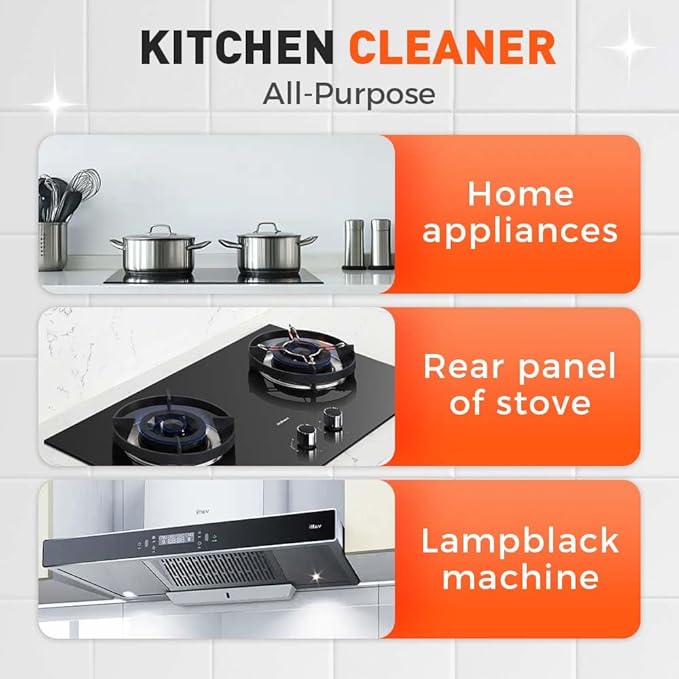 Multi-Functional Foam Cleaner, 2025 New Kitchen Cleaner, Powerful Kitchen Degreaser Spray, Multipurpose Dust Grease Remover for Pots, Pans, Countertops Appliances (2)