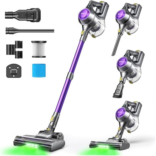UML0 Cordless Vacuum Cleaner, 40Kpa Powerful Suction Stick Vacuum Cleaners for Home, 45 Mins Runtime, 1.6L Dust Box, Anti-Tangle, 8-in-1 Rechargeable Vacuum for Hardwood Floor, Carpet, Pet Hair