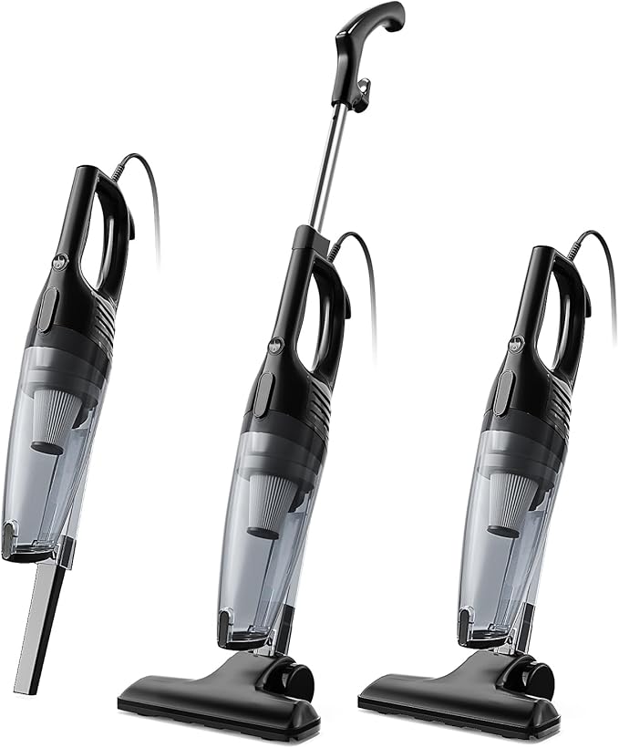 Avvnee Corded Stick Vacuum Cleaner – 15000Pa Strong Suction 600W Motor, Ultra-Light 3 lbs Design for Pet Hair, Hard Floors & Low-Pile Rugs | Includes Crevice Tool, 1L Dust Cup, 16.7ft Cord (Black)