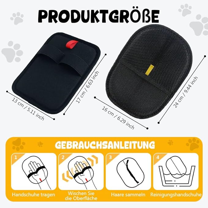 Electrostatic Gloves for Pet Hair Removal, Electrostatic Pet Hair Removal Gloves Brush for Pets Hair, Reusable Cats & Dogs Grooming Gloves for Hair Removal (Yellow*A, 3)