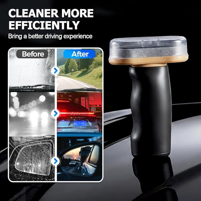 Handheld Glass Oil-Film Remover, 2026 Upgrade Glass Emulsion Cleaner, New Glass Cleaning Board, Automotive Oil Film Cleaning Brush for Car Windows (1, Medium)