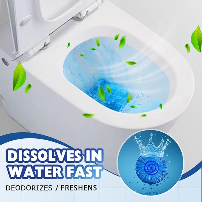 Automatic Toilet Bowl Cleaner, 2025 New Toilet Cleaning Tablets, Long Lasting Tank Cleaner for Bathroom, Convenient Blue Deodorizer, Easy Flush Cleaner Tablets for Home (10)