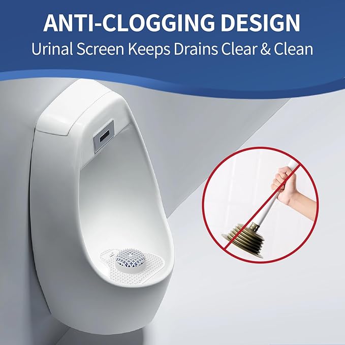 Urinal Screen Deodorizer (12 Pack),Urinal Cakes with Block Long-Lasting Ocean Scent,Anti-Splash Urinal Screens for Men Bathroom Airport Office Mall Hotel