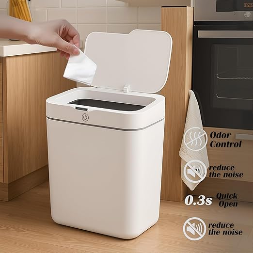 Two Blue Smart Sensor Trash cans with a Capacity of 3.2 gallons, Supporting Multiple Opening Methods, Waterproof Design, Anti Odor Design, Fast Response, Suitable for Kitchens,bedrooms,Offices, etc