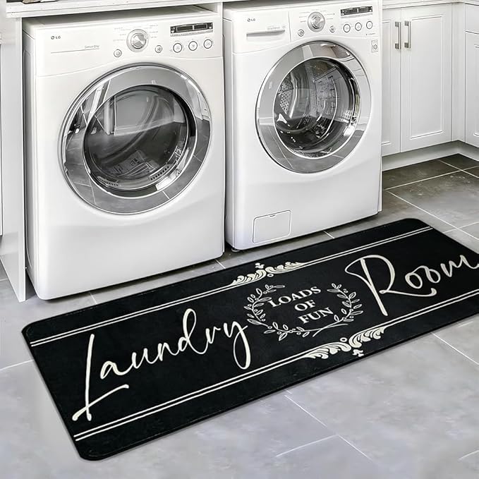 Laundry Room Rug Runner 20"X59" Non Slip Farmhouse Mats Organization and Washable Floor Long Rugs for Laundry Room Accessories Mudroom Kitchen Bathroom Area Rugs Decor