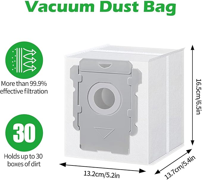 Dovlazm Replacement Parts for iRobot Roomba i7 i7+ i3 i3+ i4 i6 i6+ i8 i8+/Plus E5 E6 E7 J7 i5+j5+ I,E &J Series Vacuum Cleaner,2 Set Roller Brushes 8 Filters 8 vacuum bags 10 Side Brushes