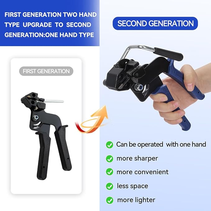 Metal Zip Ties Cutter Stainless Steel Cable Tie Gun Kit Assortment With 150pcs Black Stainless Steel Zip Ties Heavy Duty Outdoor For Chain Link Fence Parts Exhaust Wrap