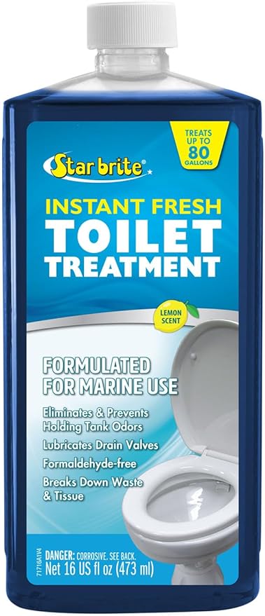 STAR BRITE Instant Fresh Toilet Treatment Concentrate - Eliminates & Prevents Holding Tank Odors - Biodegradable Lemon Scent - 16 OZ (071716)