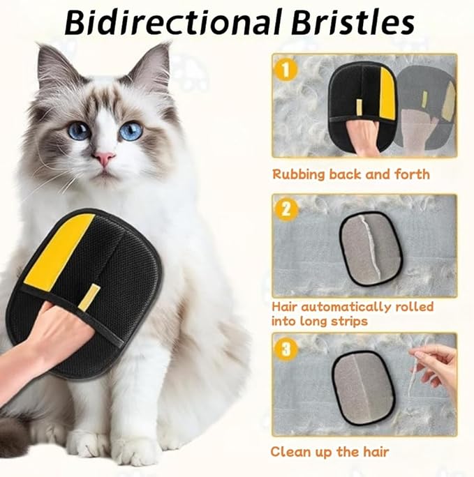Sibkuy Cat Hair Remover Furniture,Electrostatic Pure Path Pet Dog Hair Remover Glove for Dogs Cats,Reusable & Washable Yomi Pet Hair Removal Gloves for Furniture Clothes, Couch, Carpet, Car Seat, Bed