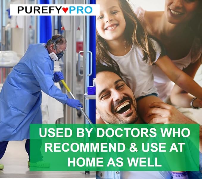 Purefypro Disinfectant Airesol Spray (14oz, 2 Pack) Eliminate 99.9999% Norovirus, HIV, Hepatitis, Flu, Monkeypox Viruses, MRSA, VRE, E Coli, Fungi. No Residue. No Rinse. Suitable for All Surfaces.