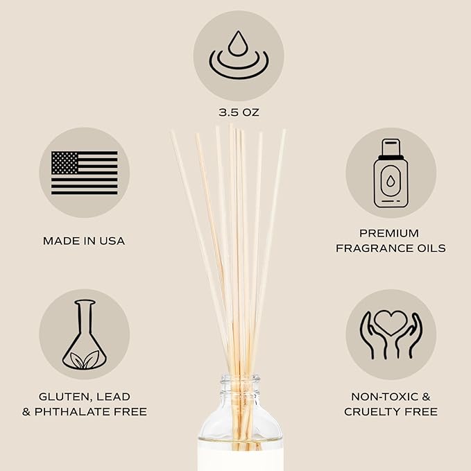 Sweet Water Decor Salt & Sea Reed Diffuser Set - Sea Salt Citrus & Musk Amber Scent Diffuser - Reed Diffusers for Home with Long Lasting Fragrance - Non-Toxic Oil Reed Diffuser - Made in The USA