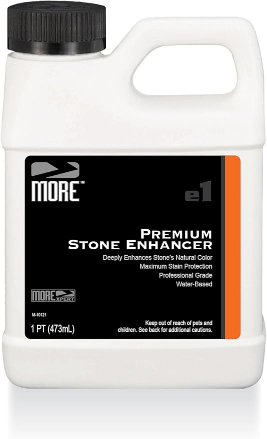 MORE Premium Stone Enhancer - One Step Sealer to Enhance Color and Texture, Works on Marble, Granite and Natural Stone - Water Based Formula [Pint / 16 Oz.]