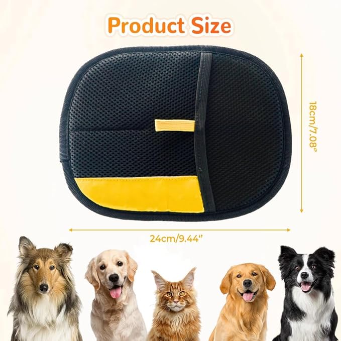 KOURRTER Pet Hair Removal Glove for Cats & Dogs, Upgraded Thickened Double Sided Grooming Glove, Powerful Cat Grooming Gloves, Reusable Hair Remover Glove for Couch, Furniture, Carpet, Curtain (1pcs)