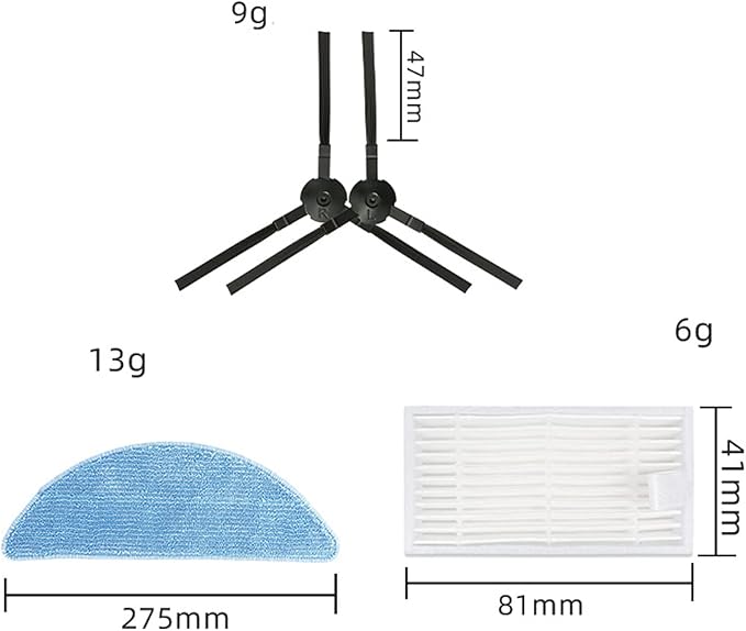 HMHAMA 6PCS Nylon Mop Pad Replacement for ILIFE V3 V3s V5 V5s Pro V50 V55 Robotic Vacuum Cleaner Parts Accessories