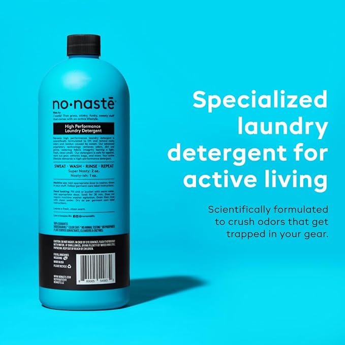 Nonaste Liquid Laundry Detergent - Zen Fresh, 32 Fl Oz (Pack of 2) - Active Wear Laundry Detergent for Workout Clothes & More - Scented, Gentle & Color Safe