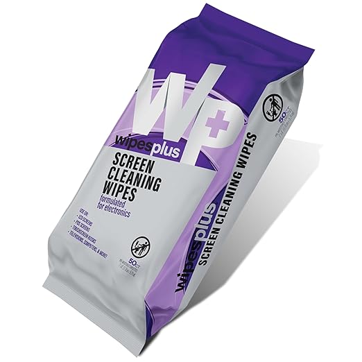 WIPESPLUS Screen Cleaning Wipes Electronic Cleaning Wipes with Alcohol for Home and Business, 1200 Count, (24 Packs of 50)