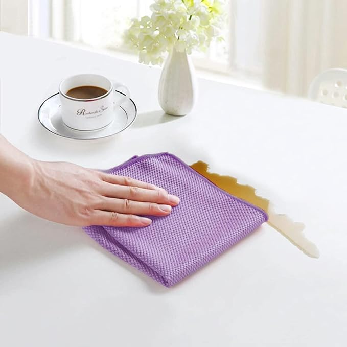SINLAND Microfiber Glass Cleaning Cloth, 6PK, Lint Free Cleaning Cloths for Window, Car Windows, Mirrors, and Stainless Steel, Glass and Window Cleaner 16x16 Inch