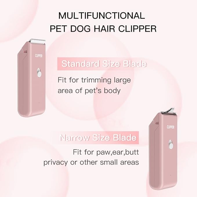Grimgrow Dog Cat Home Hair Waterproof Clipper Portable Electric USB Rechargeable Pet Grooming Tools Low Noise Shaver Cordless Trimmer for Small and Large Pets