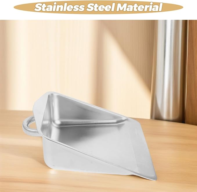 HOODANCOS Stainless Steel Handheld Dust Pan Heavy Duty Dustpan for Indoor Outdoor Use Multi Functional Garbage Shovel for Home Desk Floor Cleaning 11.53X10.23X3.93 Inches