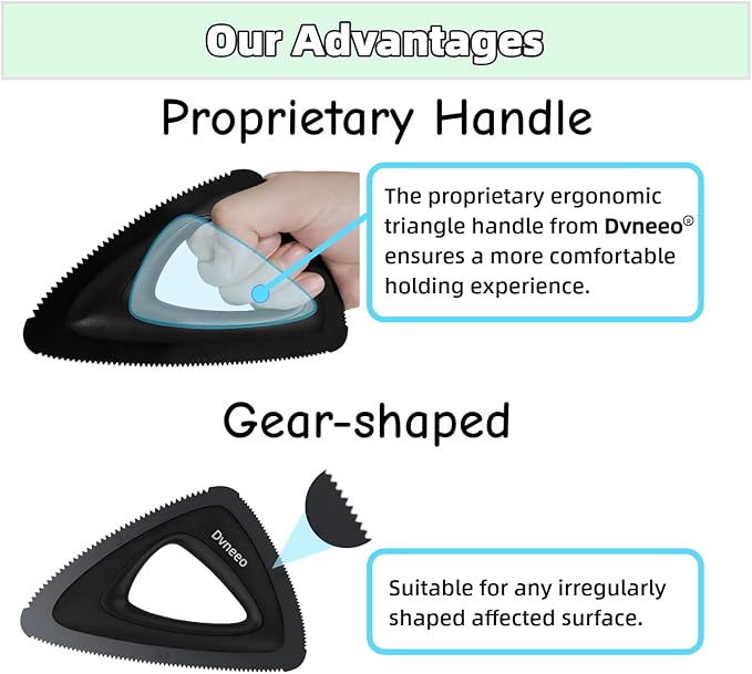 Dvneeo Pet Hair Removal Tool, Carpet Dog Hair Remover for Car Interior- Rapid Removal, Durable & Ergonomic, for Car Mats, Couch, Furniture, Carpets (Black)