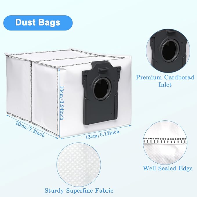 23 PCS Replacement Parts for Dreame X40 Ultra, L40 Ultra, X40 Master, MOVA P10/ P50 Pro Ultra Vacuum Cleaner, 1 Main Brush, 4 HEPA Filters, 6 Mop Pads, 6 Dust Bags, 6 Side Brush Accessories Kit