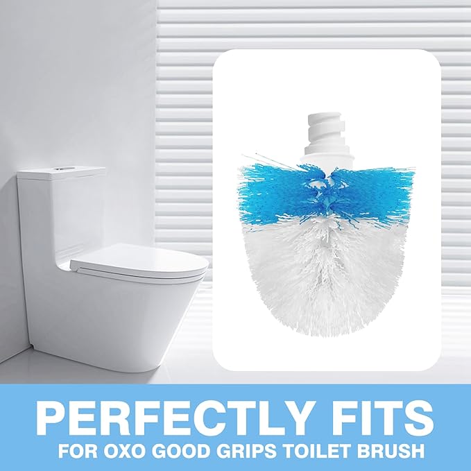 2 Pack Toilet Brush Replacement Head Compatible with OXO Good Grips Toilet Brush, Toilet Brush Refills for OXO Toilet Brush Only, Plastic Toilet Brush Head & Nylon Material