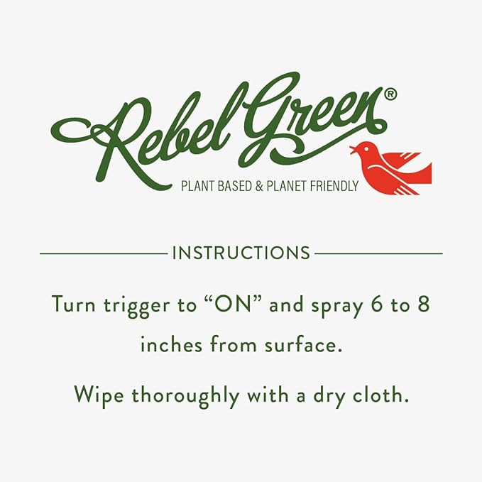Rebel Green Sparkling Glass Spray - Streak-Free Natural Glass Cleaner for Windows, Mirrors, and Surfaces - Peppermint & Lemon Scent - 16 oz - 2 Pack