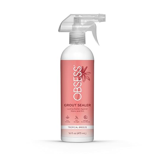 OBSESS Grout Sealer 16 Oz., Clear Grout and Tile Sealer, Natural Finish, Professional Grade, Indoor & Outdoor, Fast Dry and Long Lasting Protection