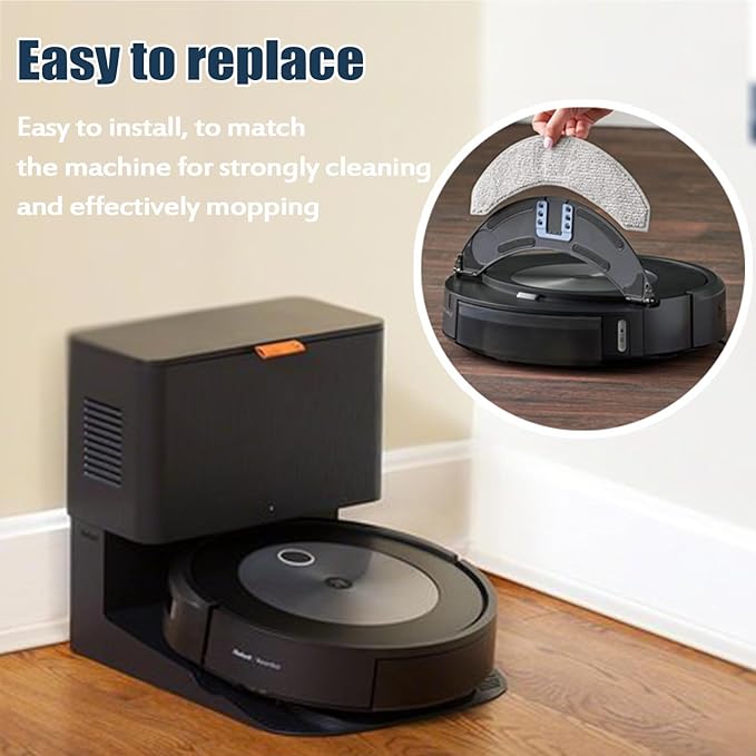 TIPOPOM 6 Pack Mop Pads Compatible with i-Robot Roomba Combo J7+ J9+ Robot Vacuum Replacement Mopping Pads Accessory Parts