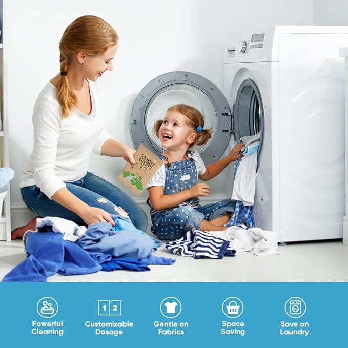 AIDEA Laundry Detergent Sheets, Unscented-(160 Loads) 80 Sheets, Laundry Soap, Washer Detergent, Liquid-Free, Dryer Sheet for Travel, Home Washing