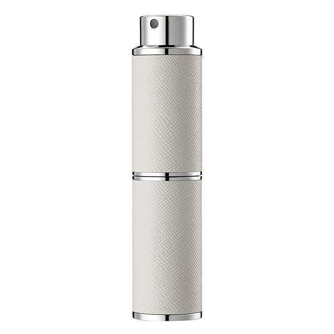 8ML Perfume Atomizer, Empty Leather Cologne Spray Bottle, Mini Perfume Sprayer Dispenser for Travel (1PCS, White)