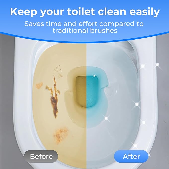 24 Pack Disposable Toilet Brush Refill Pads, for Use with BECORRECT Toilet Cleaning Kit System Only