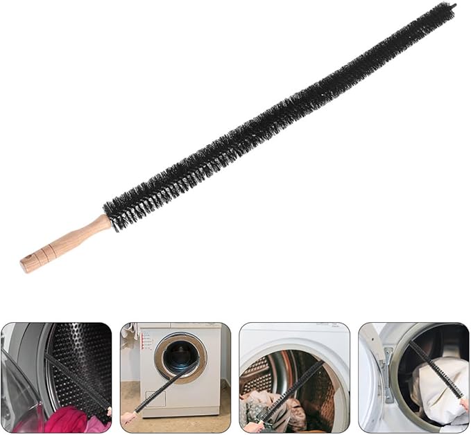 Housoutil Washing Machine Cleaning Brush and Dryer Vent Duct Cleaner Set, Long Handle Multi-Purpose Flexible Scrub Brush for Front Load Washer and Dryer Pipe Maintenance, 2 Pieces