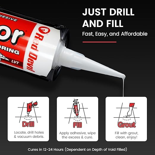 Original Fix-A-Floor Loose Tile Repair Adhesive for All Tile, Ceramic, Marble, Stone & Wood. Custom Tip for All Grout Sizes 10.1 oz-Pack of 2 *for Best Results Use The Proven Power of a Caulk Gun*