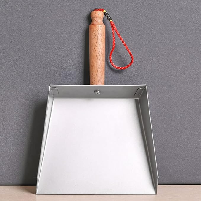 VOSAREA Mini Dustpan Stainless Steel Small Dustpan Portable Short Handle Compact Dust Pan for Workshop Table Desk Key Board