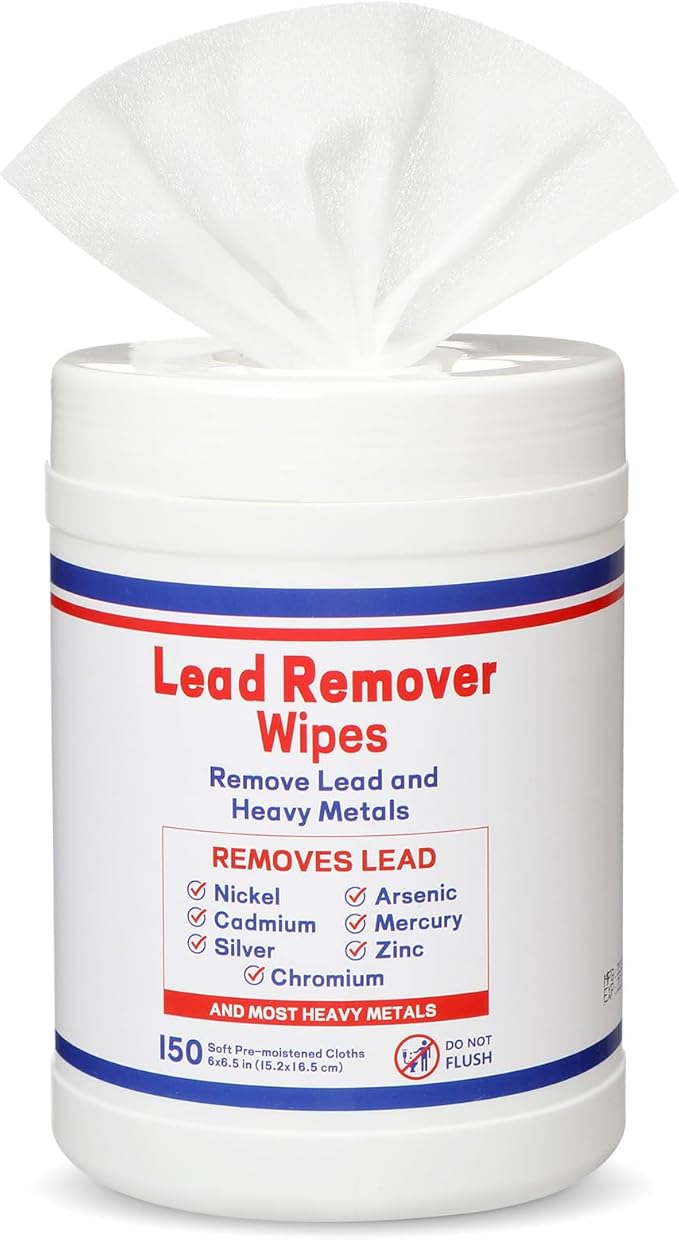 Nuanchu 1 Pack Lead Remover Wipes 150 Count Hand & Surface Cleaning Wipes for Shooting Effectively Removes Lead Dust Oil Grime Disposable Towels for Mechanics Construction DIY, 150 Count Per Canister