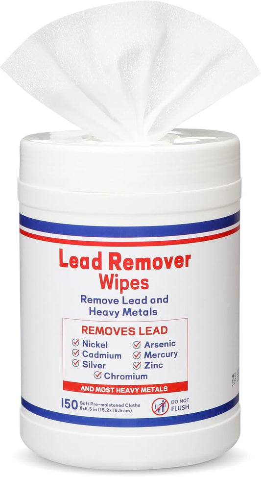 Nuanchu 1 Pack Lead Remover Wipes 150 Count Hand & Surface Cleaning Wipes for Shooting Effectively Removes Lead Dust Oil Grime Disposable Towels for Mechanics Construction DIY, 150 Count Per Canister