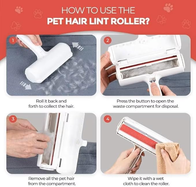 ALPHAA Pet Hair Remover - Roller Pet Hair Remover and Reusable Lint Roller Effortlessly Eliminate Fur from Furniture, Carpets, and Clothing - A Must-Have for Pet Owner