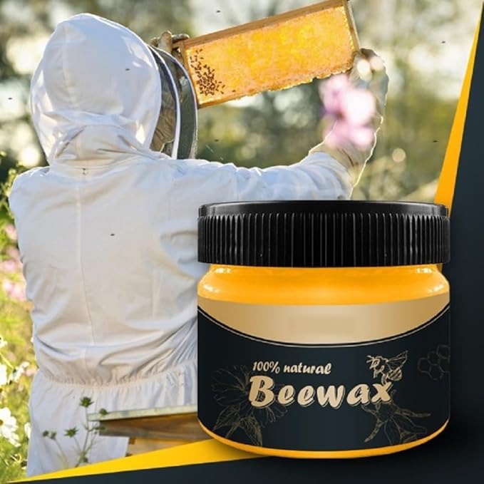 Wood Seasoning Beeswax,Beeswax Furniture Polish,Natural Traditional Beeswax Polish Wood Furniture Cleaner for Wood Doors,Tables,Chairs and Floors(2 Pack)