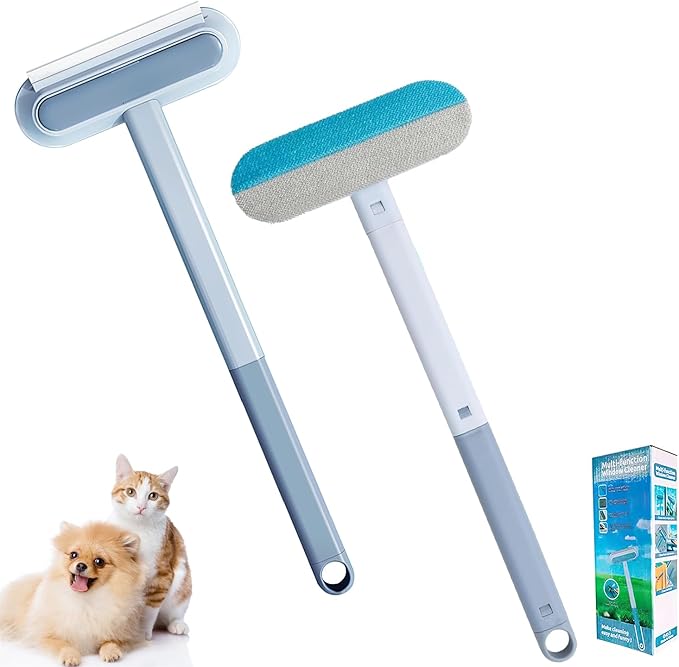 Multifunctional Pet Hair Remover,4-in-1 Pet Hair Remover,Pet Hair Removal Tool with Extra Long Handle for Furniture,Reusable Lint Brush for Furniture,Couch,Carpet,Clothes and Laundry (1PCS)