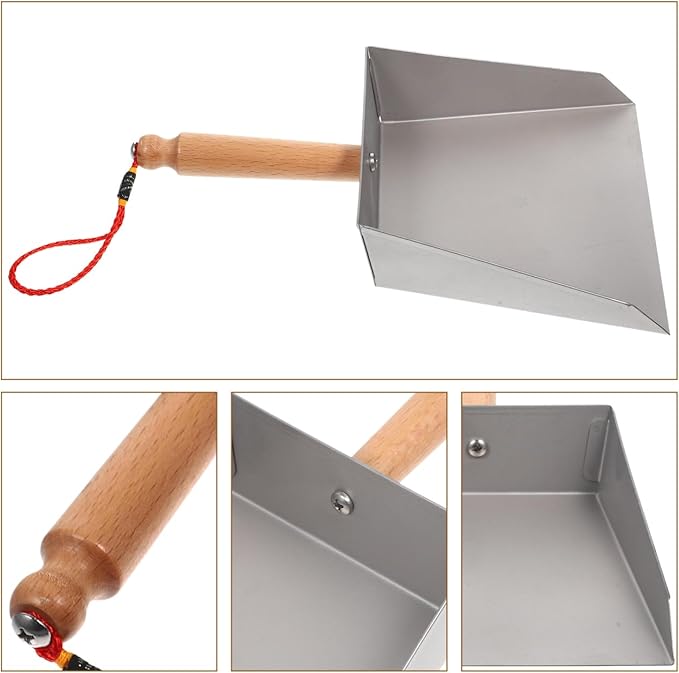 Healeved Stainless Steel Dustpan Mini Small Metal Dust Pan for Desktop Cleaning Kitchen Tabletop 3.38 X 2.15 X 0.61 Inch Silver