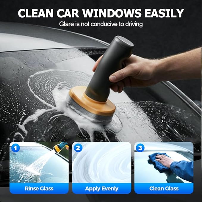 Handheld Glass Oil-Film Remover, 2026 Upgrade Glass Emulsion Cleaner, New Glass Cleaning Board, Automotive Oil Film Cleaning Brush for Car Windows (2, Medium)